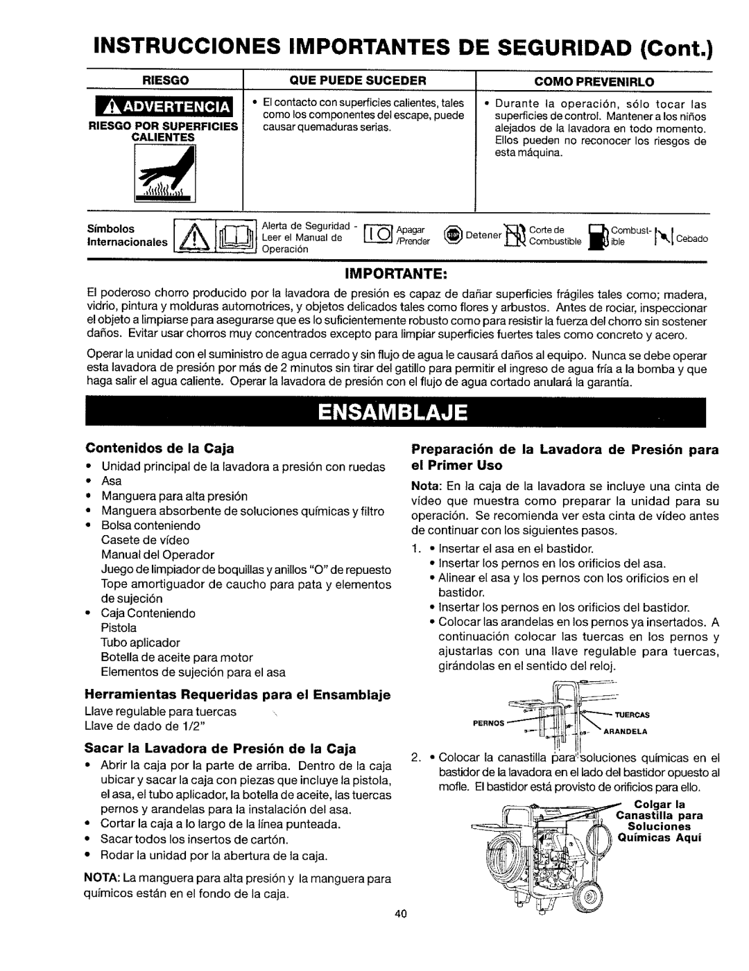 Craftsman 919.763010 owner manual Riesgo QUE Puede Suceder Como Prevenirlo 