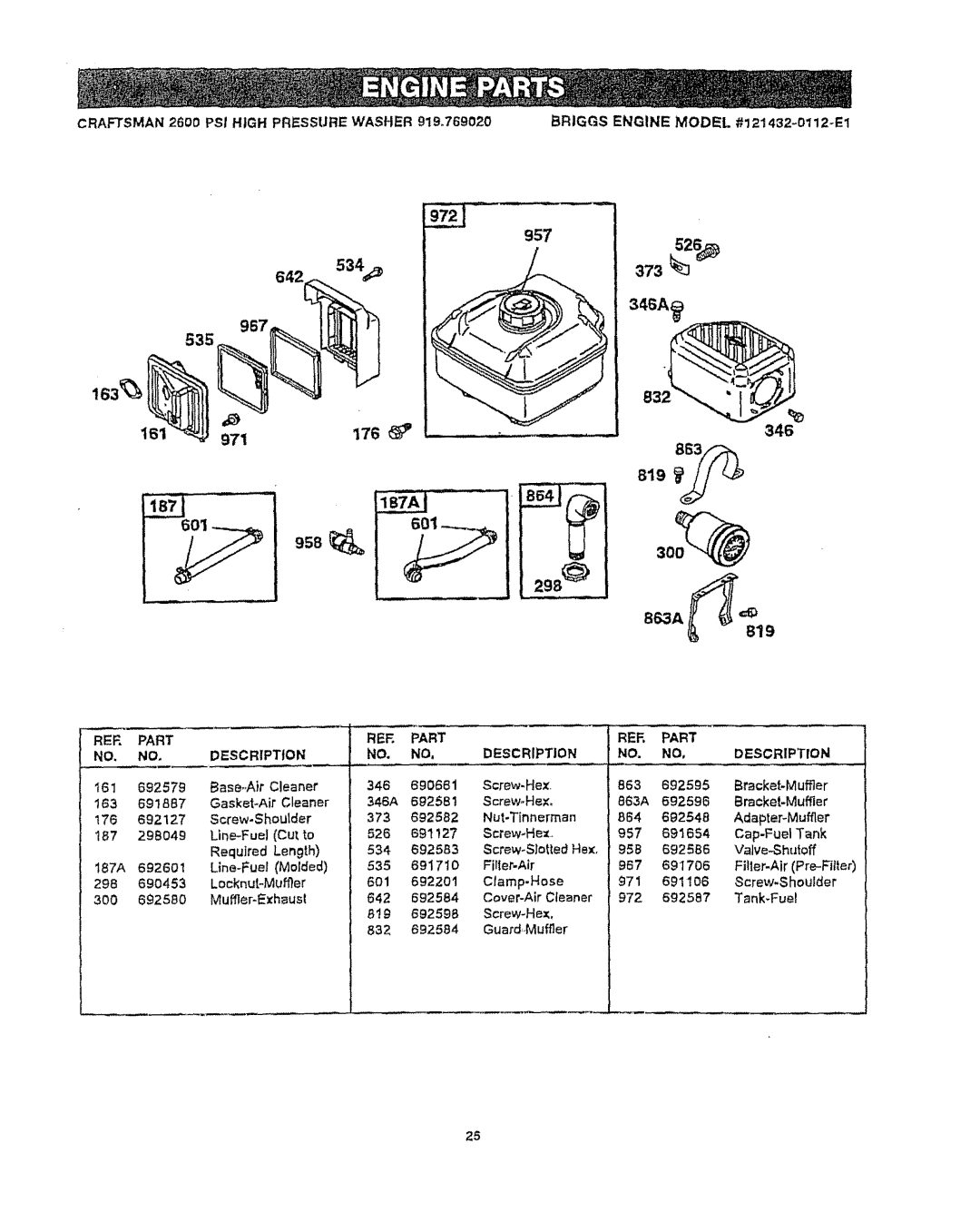 Craftsman 919.76902 manual 535, RER Part 