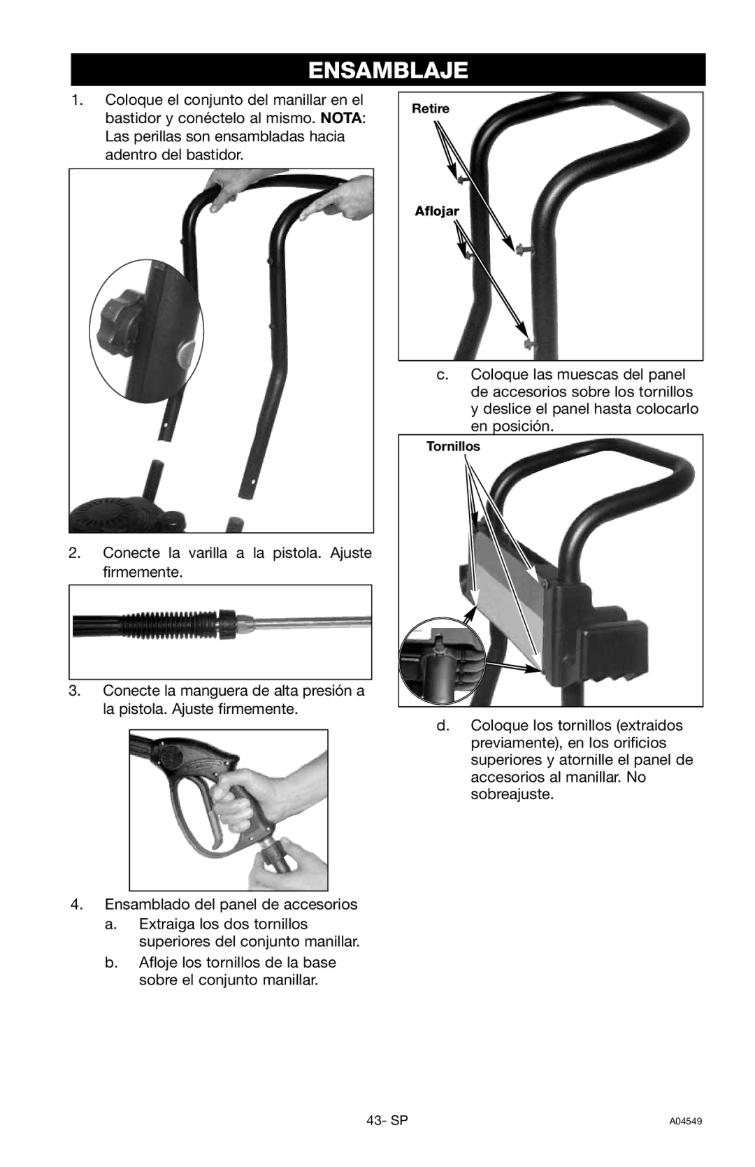 Craftsman 919.769063 owner manual Ensamblaje 