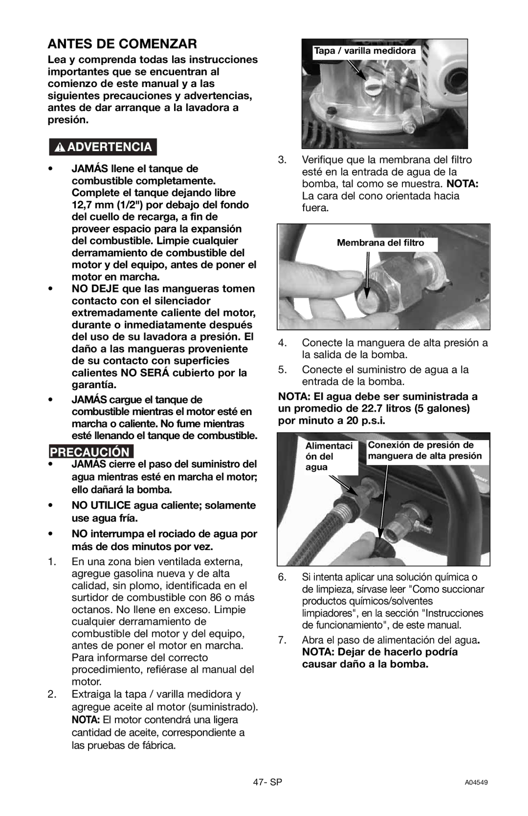 Craftsman 919.769063 owner manual Antes DE Comenzar 