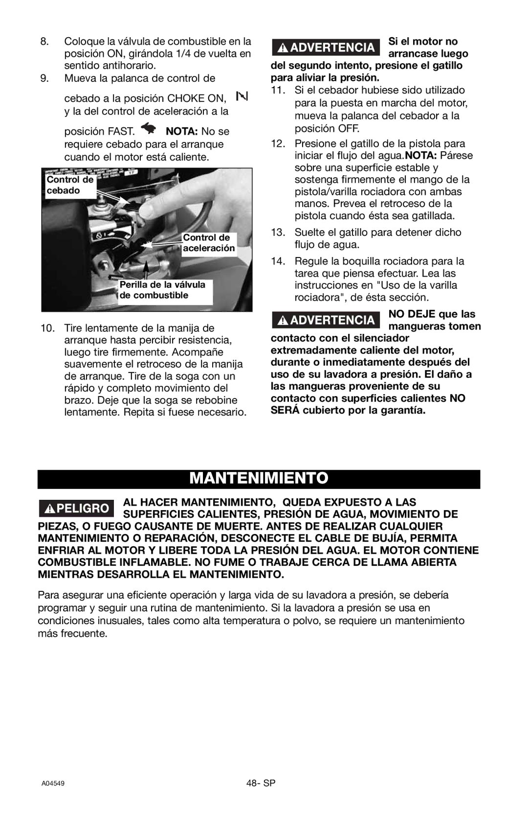 Craftsman 919.769063 owner manual Mantenimiento 