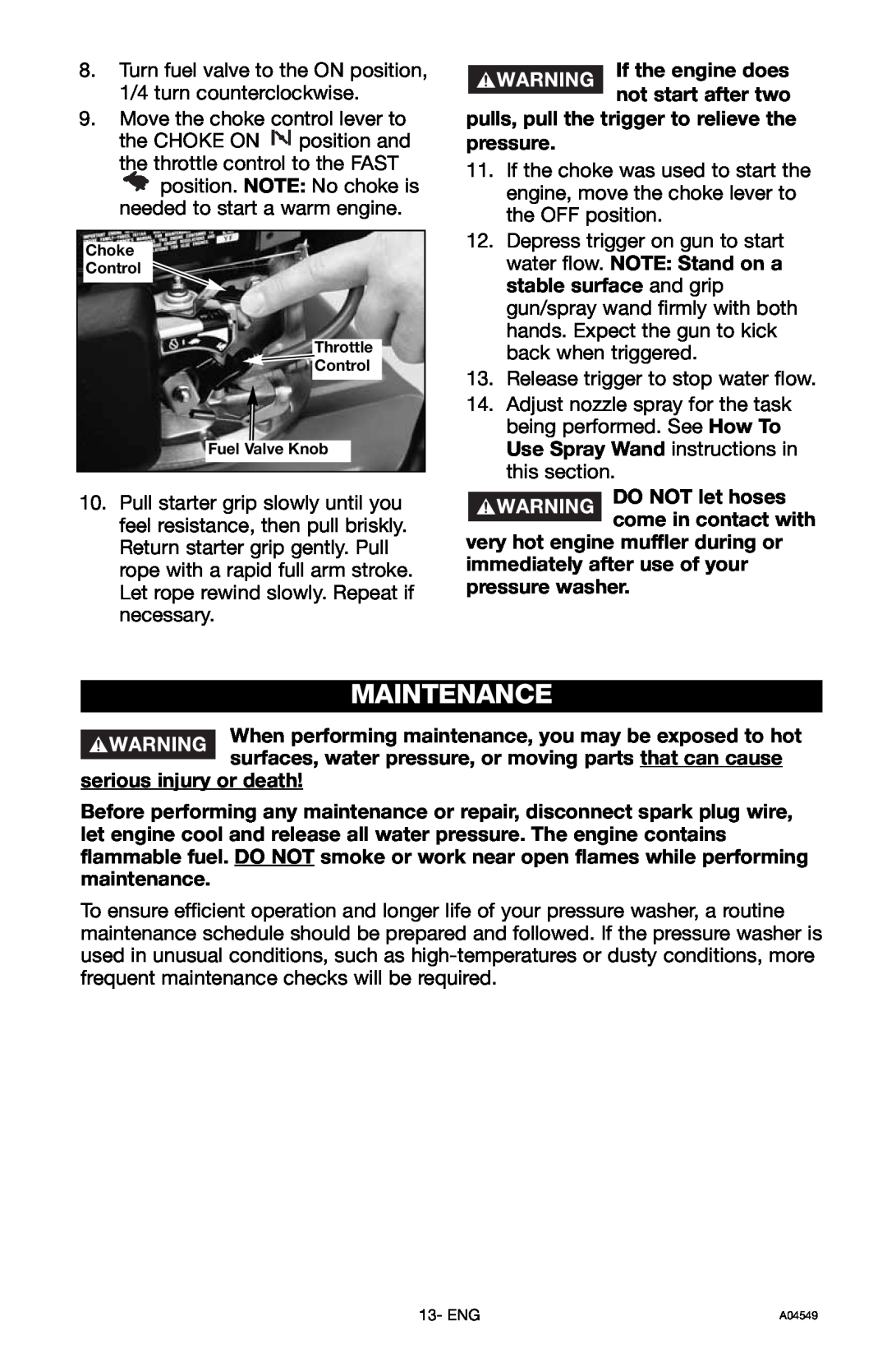 Craftsman 919.769063 owner manual Maintenance 