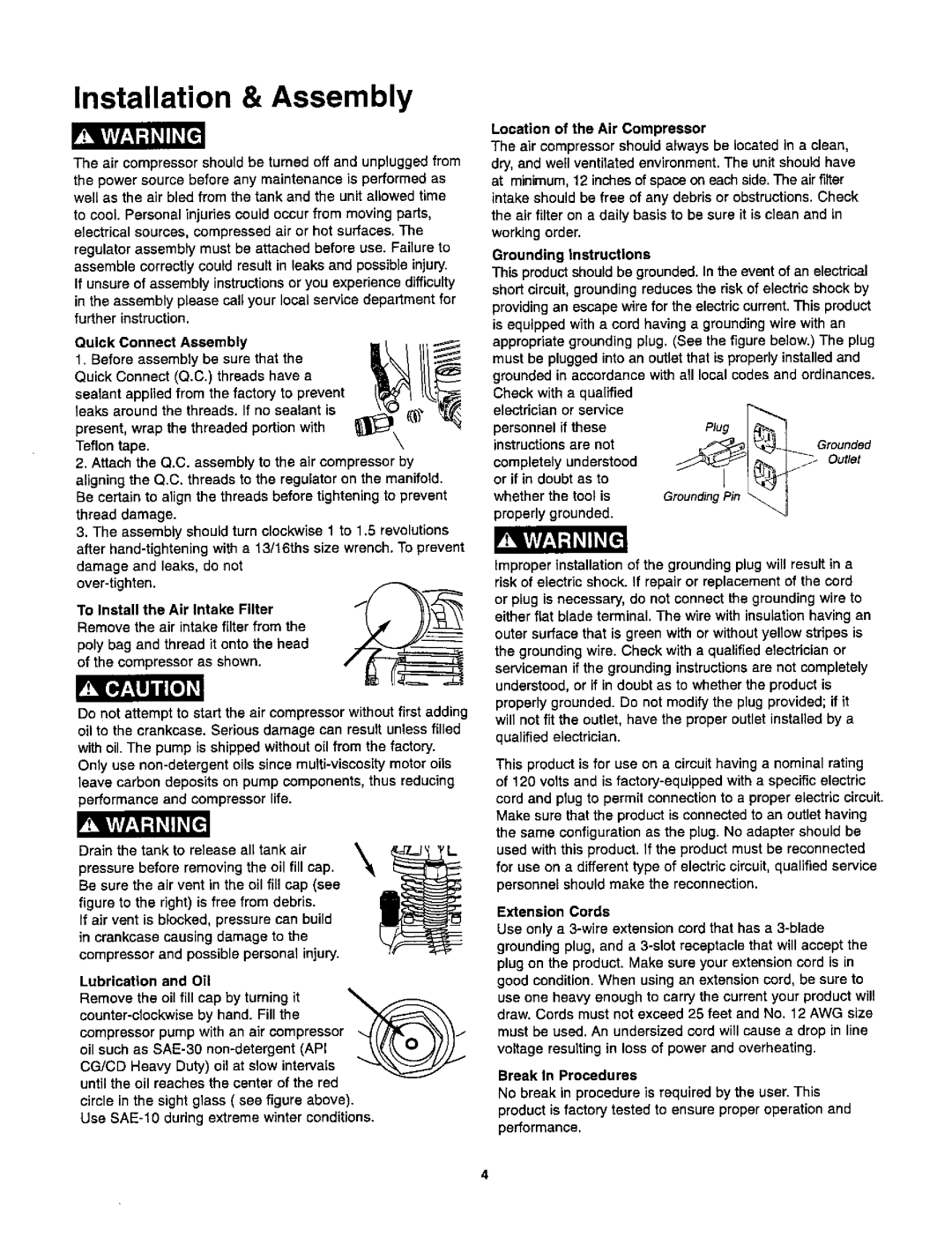 Craftsman 921.1531 owner manual Installation & Assembly 