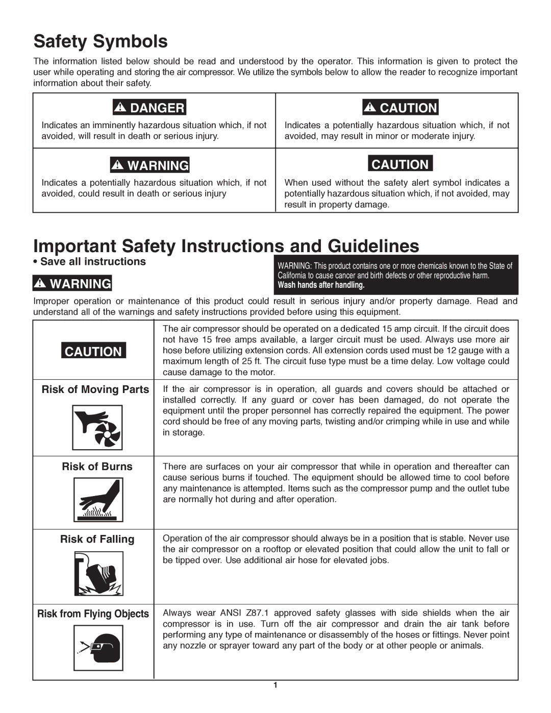 Craftsman 921.153120 owner manual Safety Symbols, Important Safety Instructions and Guidelines 