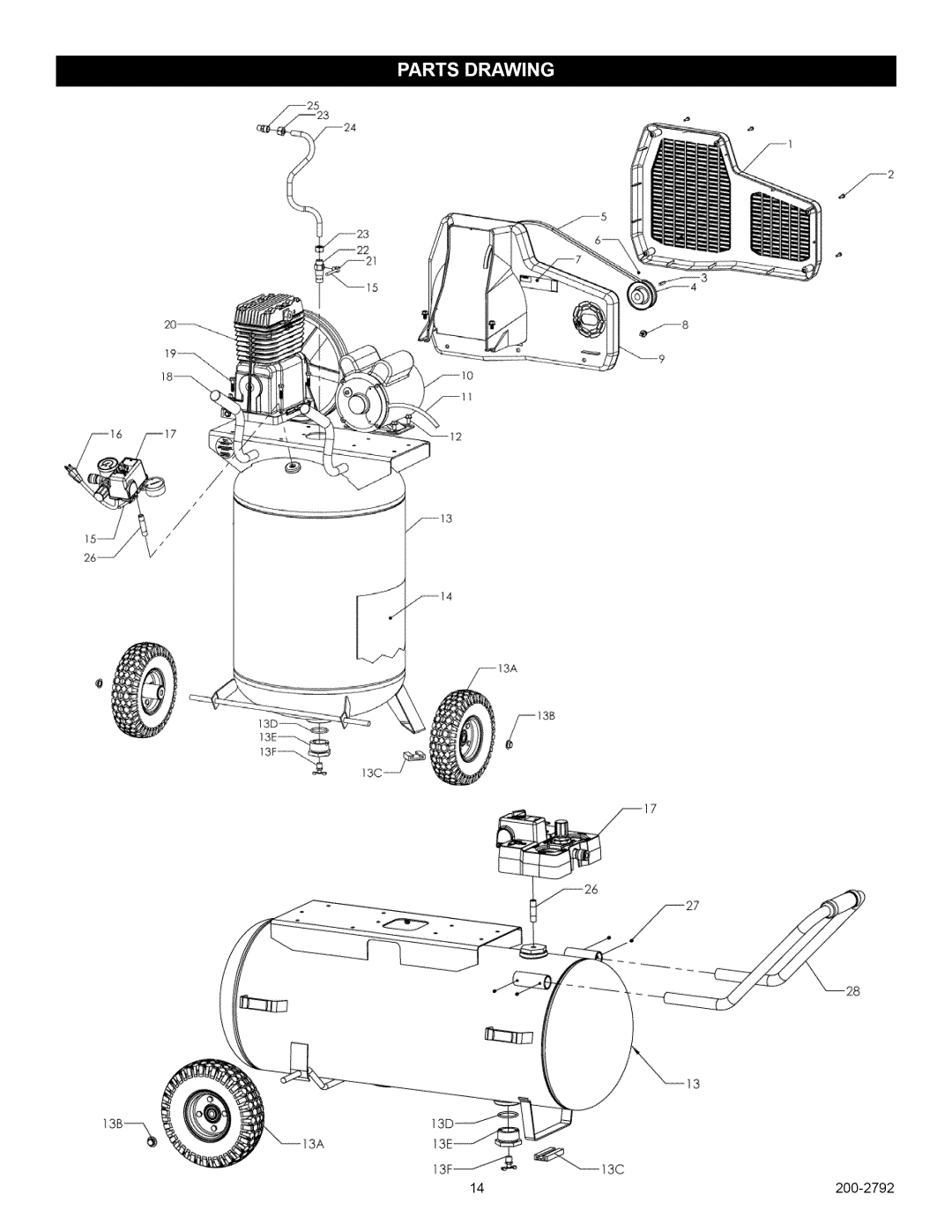 Craftsman 921.16474, 921.16475 owner manual 13F 200-2792 