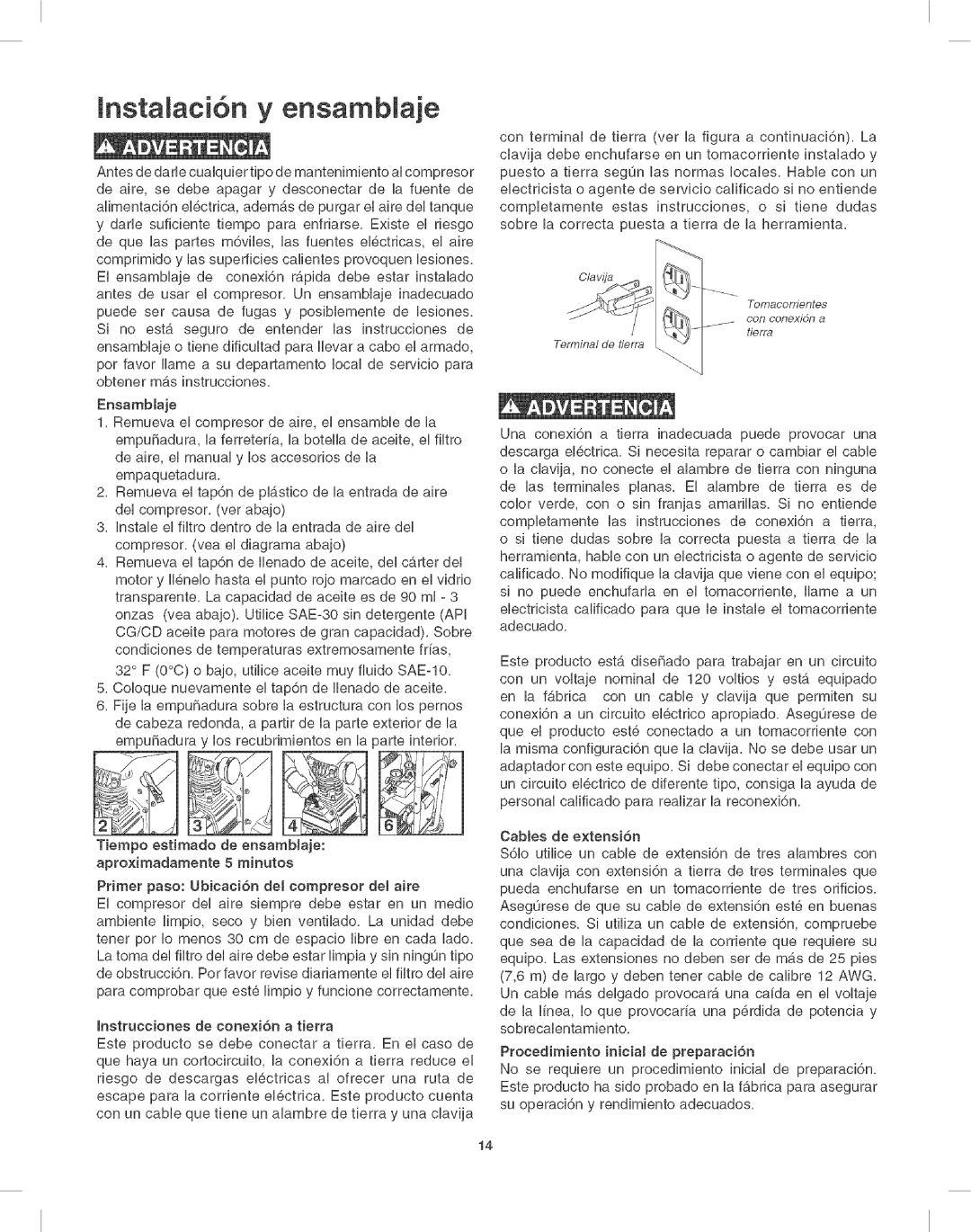 Craftsman 921.16638 Lnstalaci6n y ensamblaje, Tiempo estimado de ensambJaje aproximadamente 5 minutos 