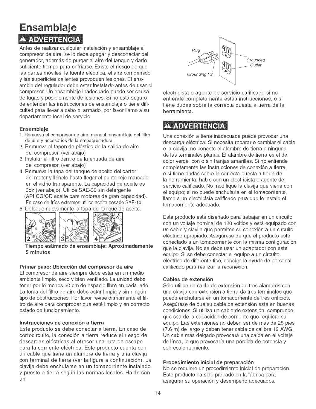 Craftsman 921.1664 operating instructions Ensamblaje 