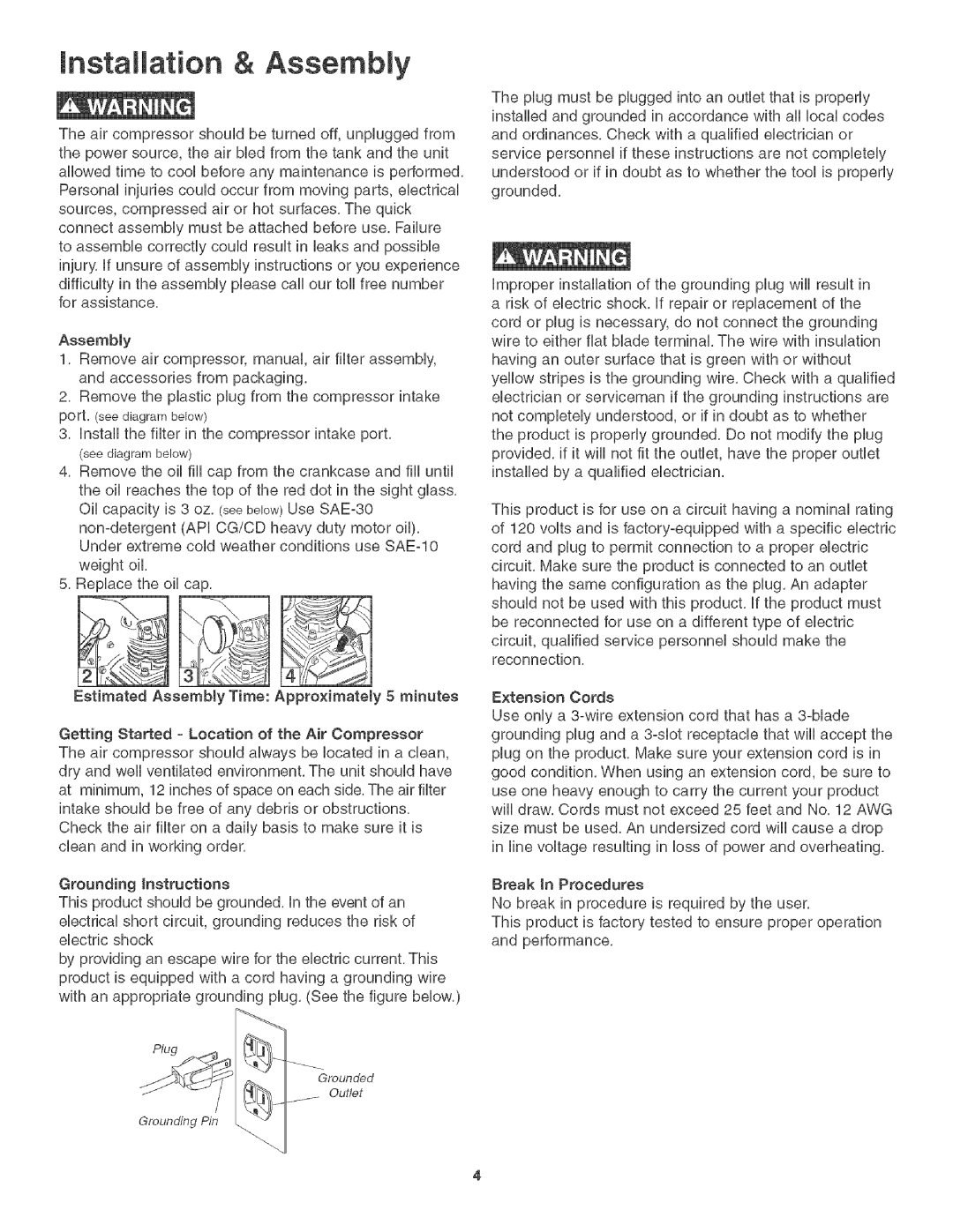 Craftsman 921.1664 operating instructions Installation & Assembly 