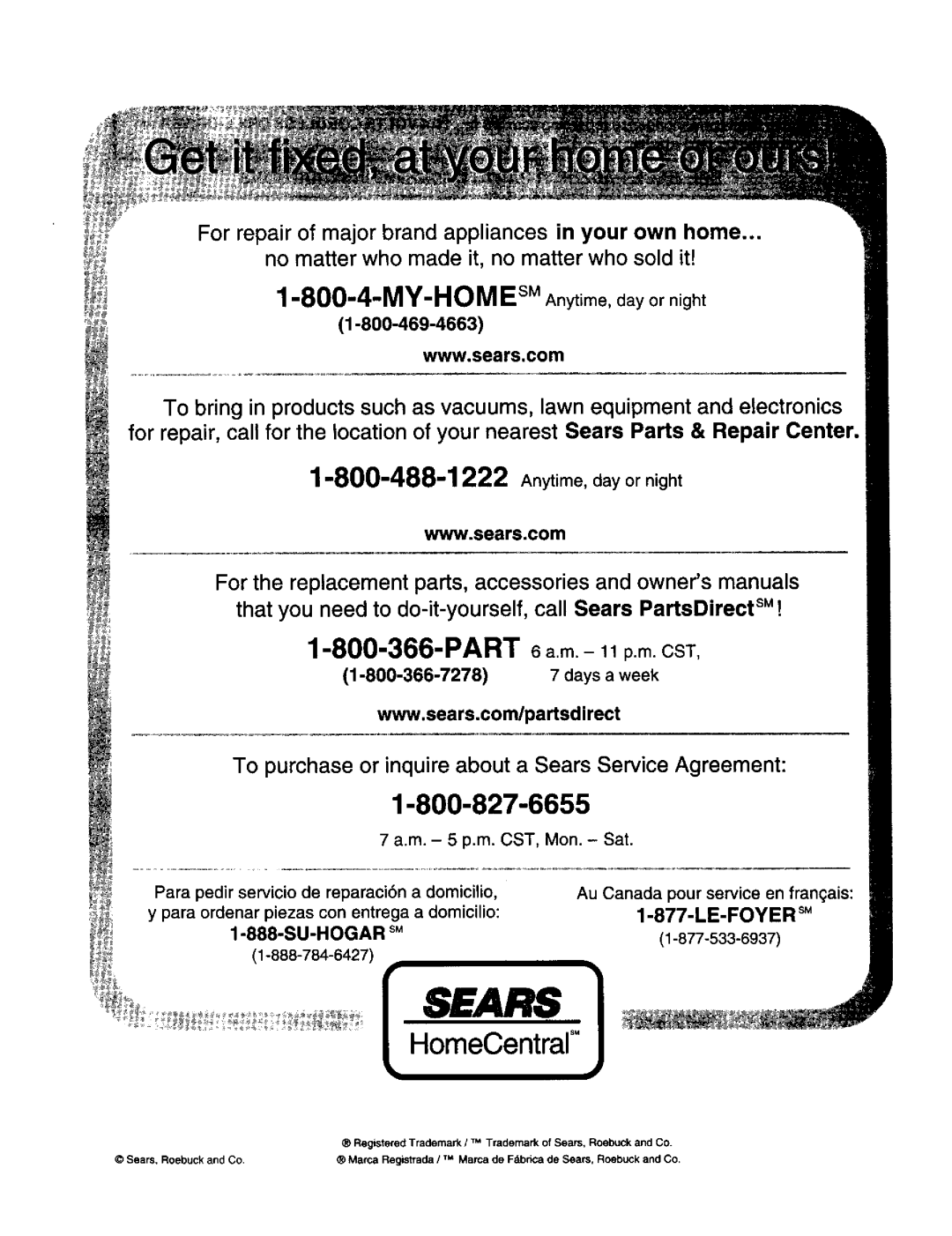 Craftsman 973.111291 owner manual Sears 