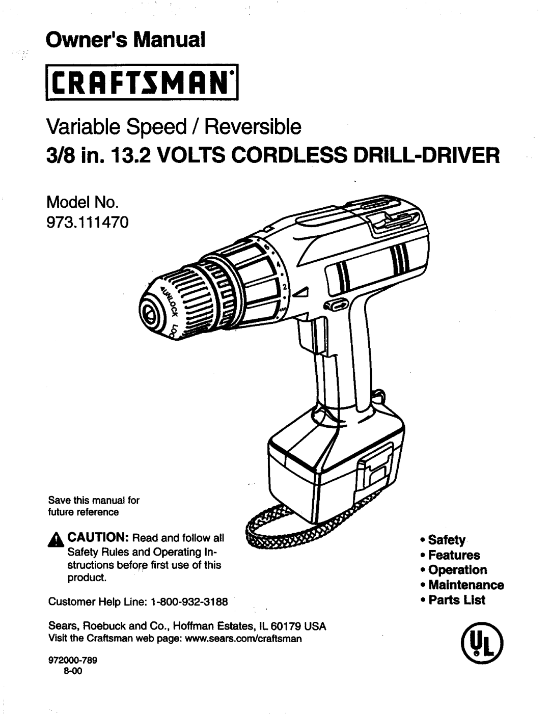 Craftsman 973.11147 owner manual OwnersManual 