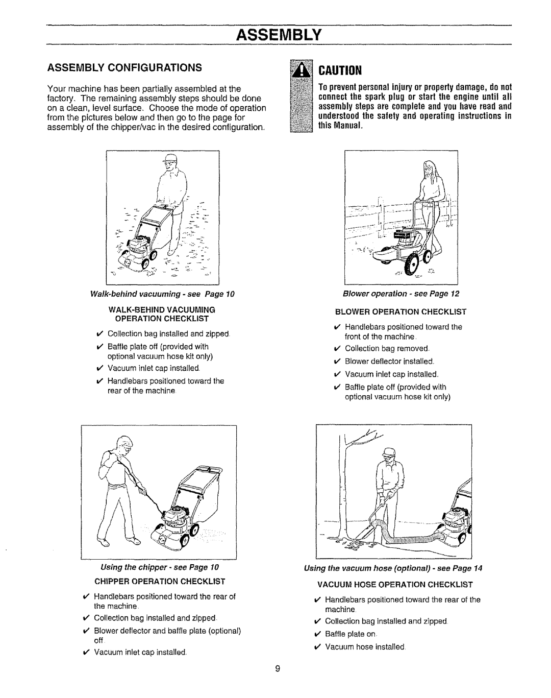 Craftsman 987.799601 manual Assembly Configurations 