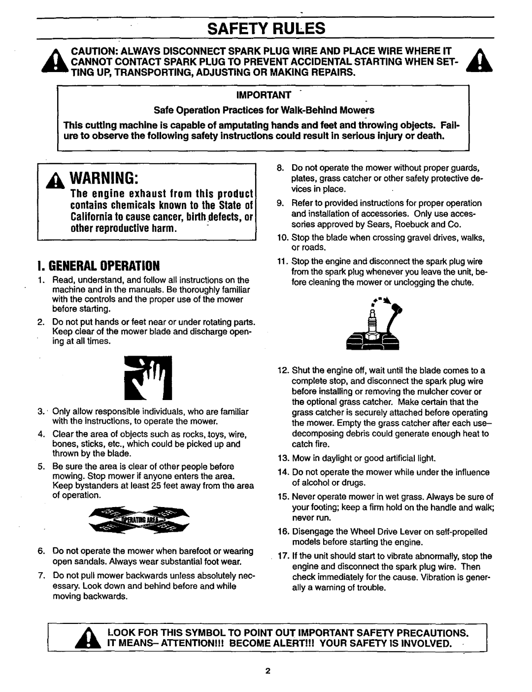 Craftsman 987.889 owner manual Safety Rules, Generaloperation 