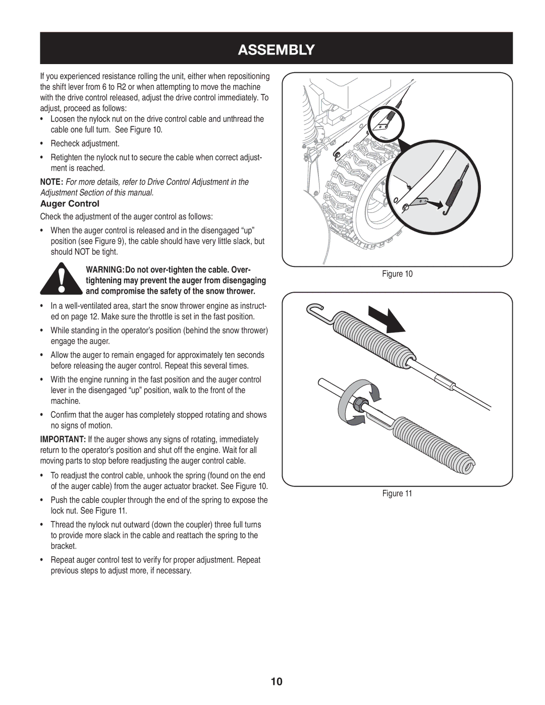 Craftsman C459-52833 manual Auger Control 