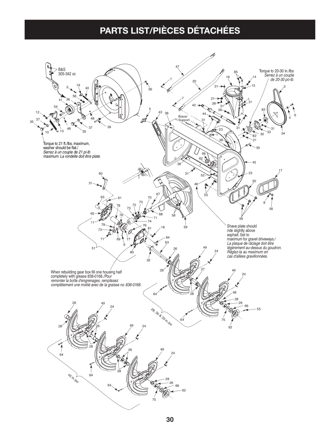 Craftsman C459-52833 manual De 20-30 po-lb 