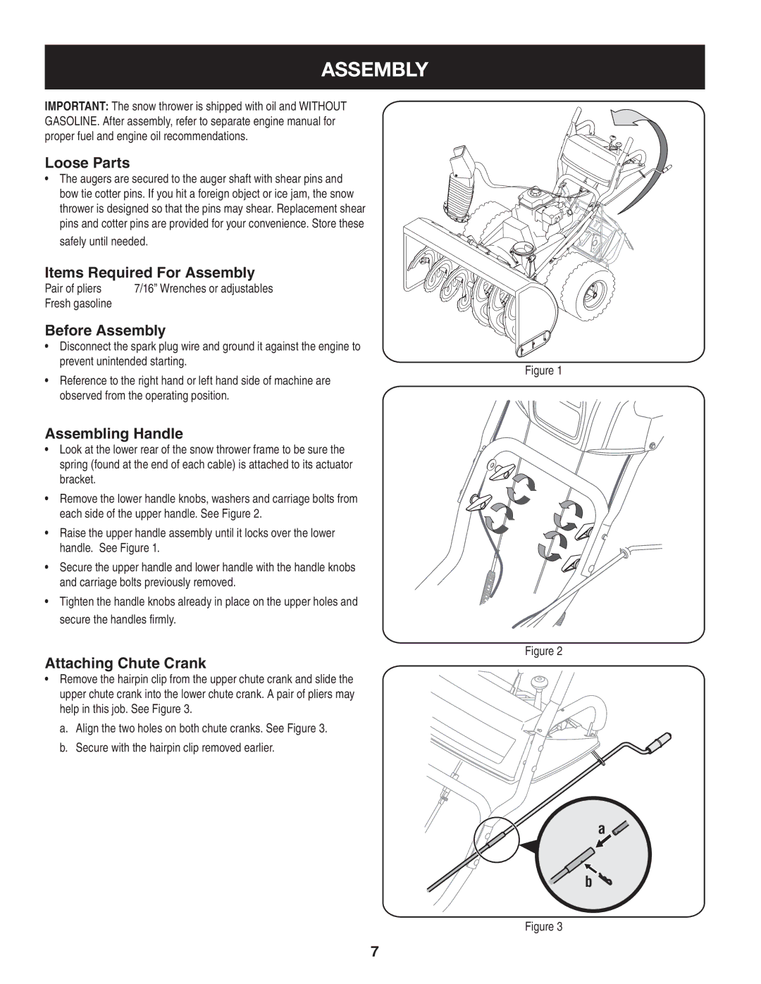 Craftsman C459-52833 manual Assembly 