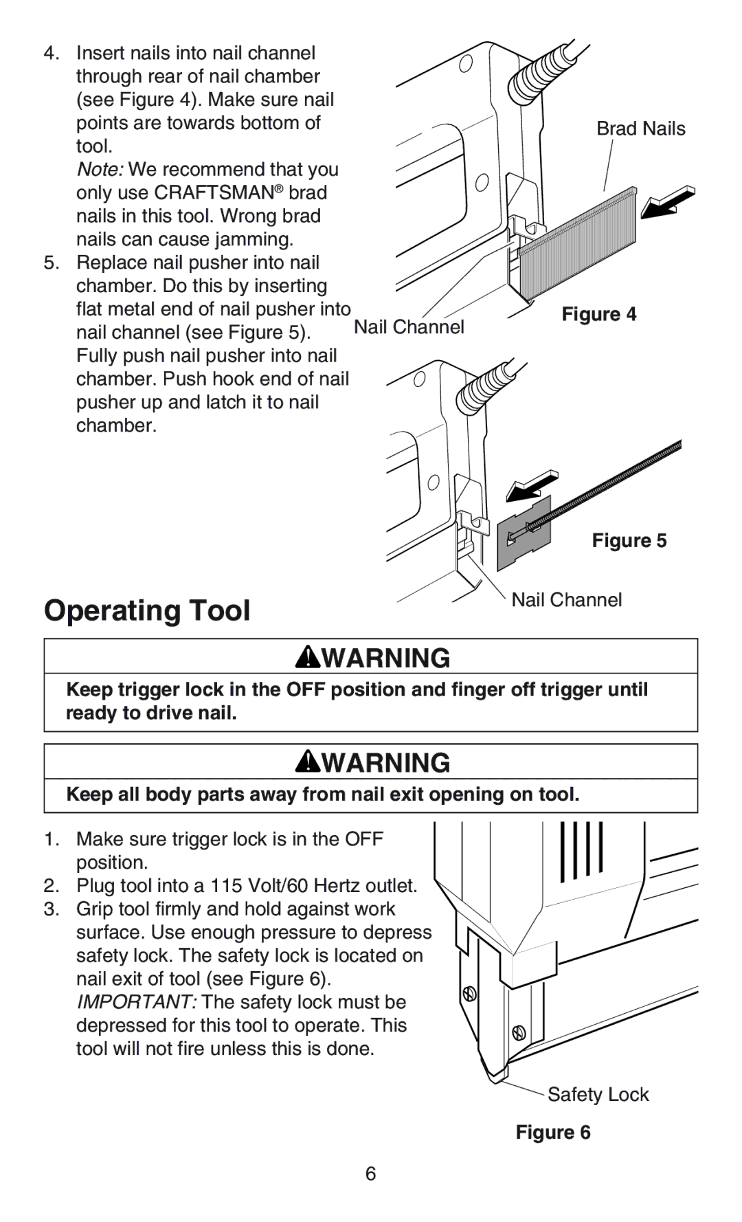 Craftsman C583-930360 operating instructions Operating Tool 