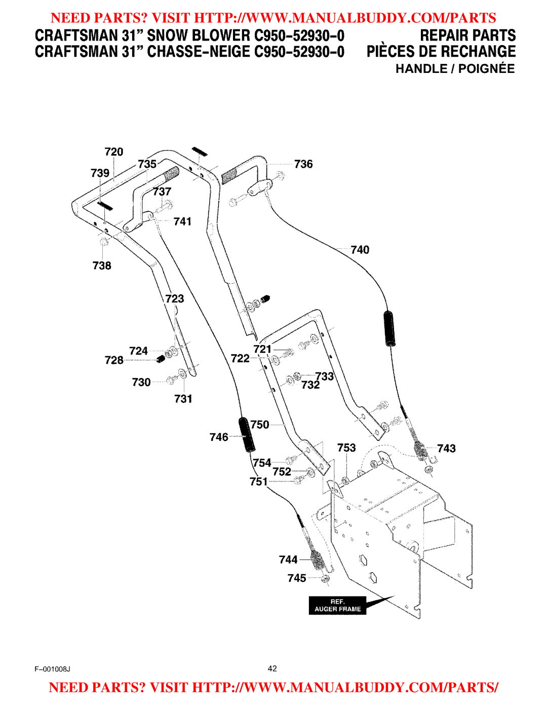 Craftsman C950-52930-0 owner manual Handle ! Poignie 