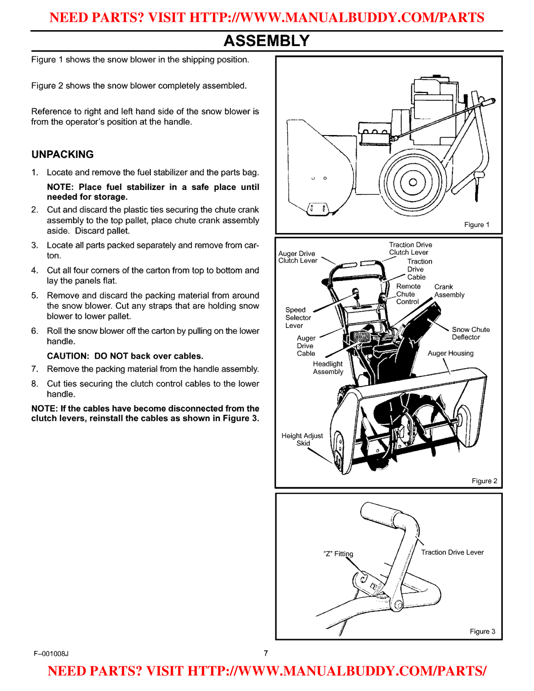 Craftsman C950-52930-0 owner manual Unpacking 