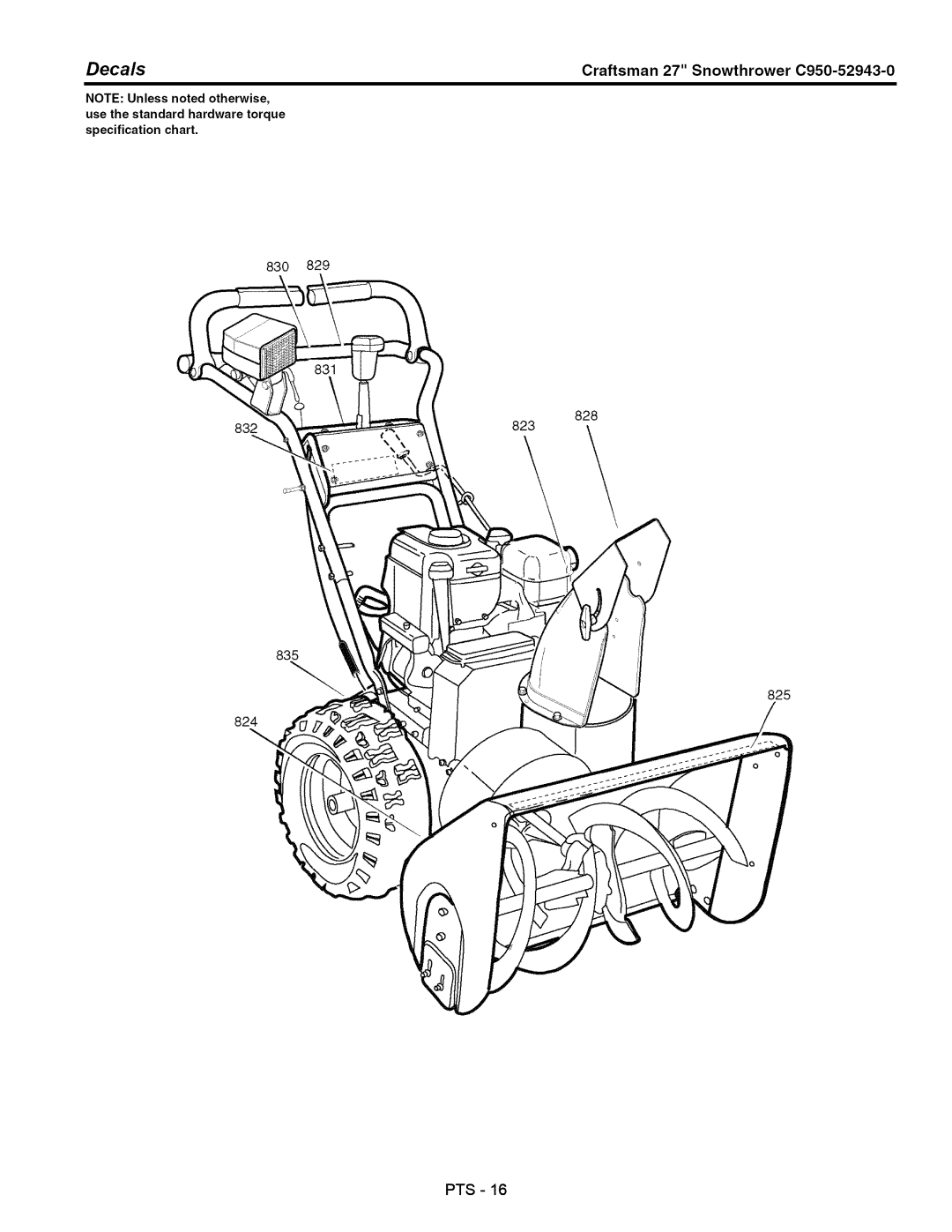 Craftsman C950-52943-0 owner manual Decals 