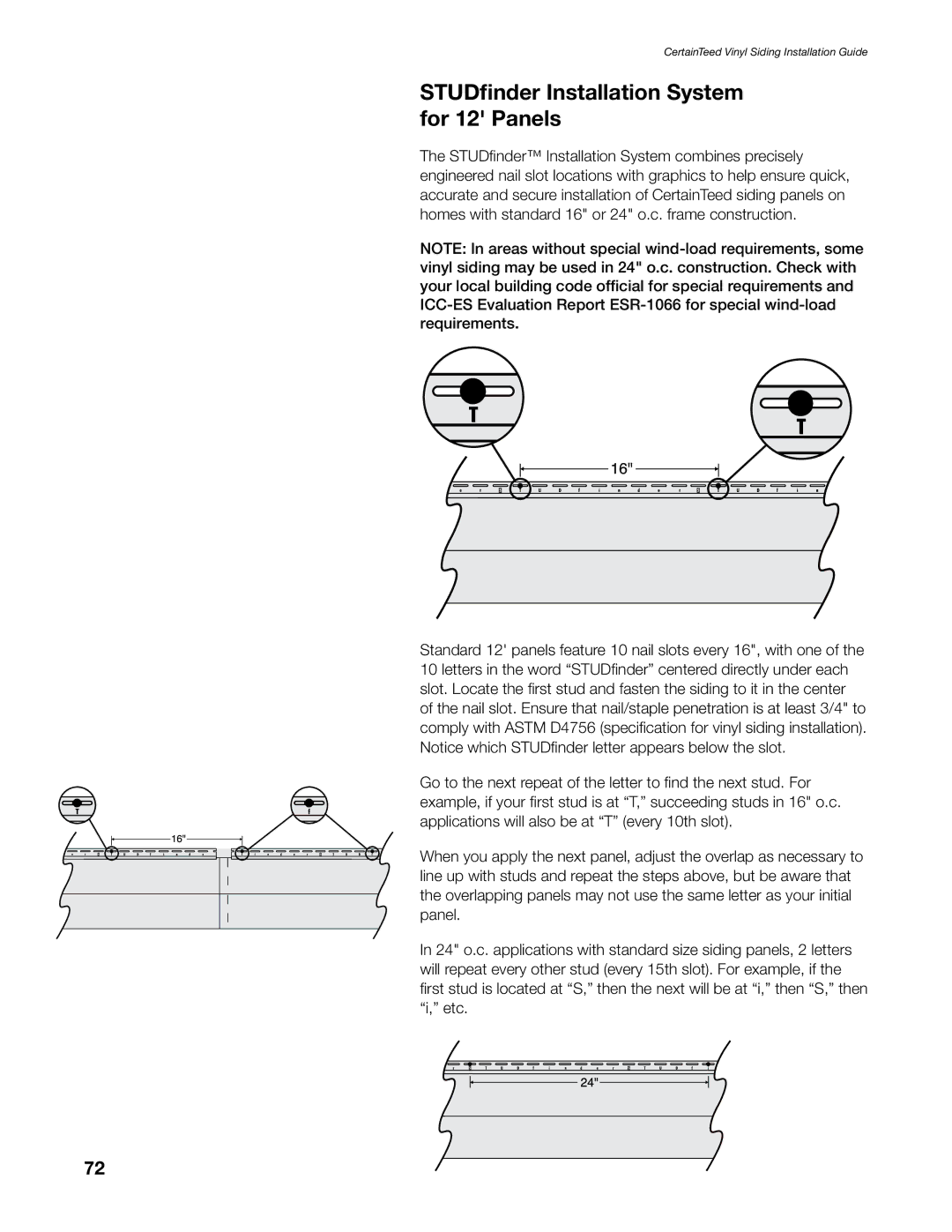 Craftsman CTS205 manual STUDfinder Installation System for 12 Panels 