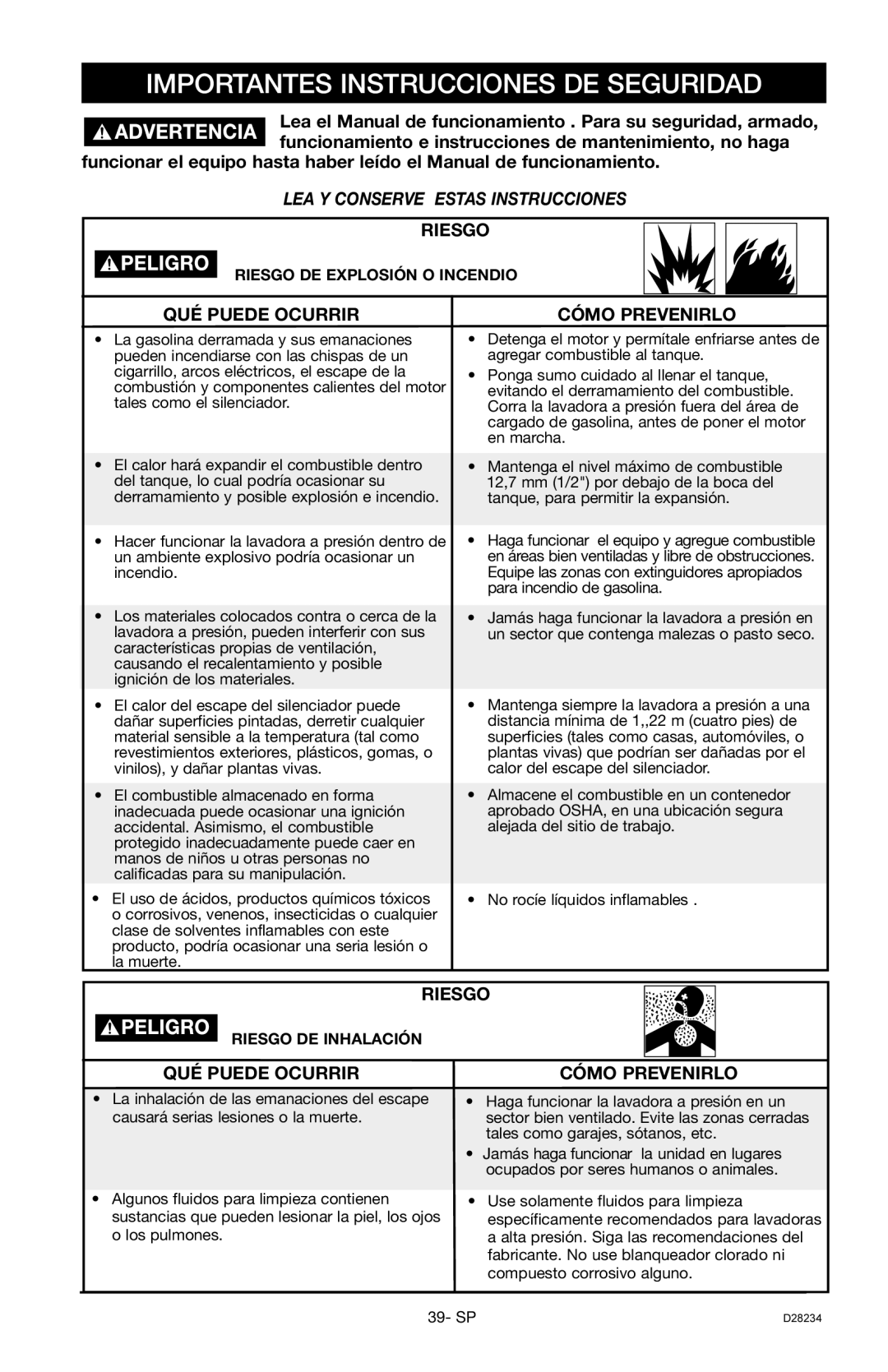 Craftsman 919.769062, D28234 owner manual Riesgo, QUÉ Puede Ocurrir, Cómo Prevenirlo 