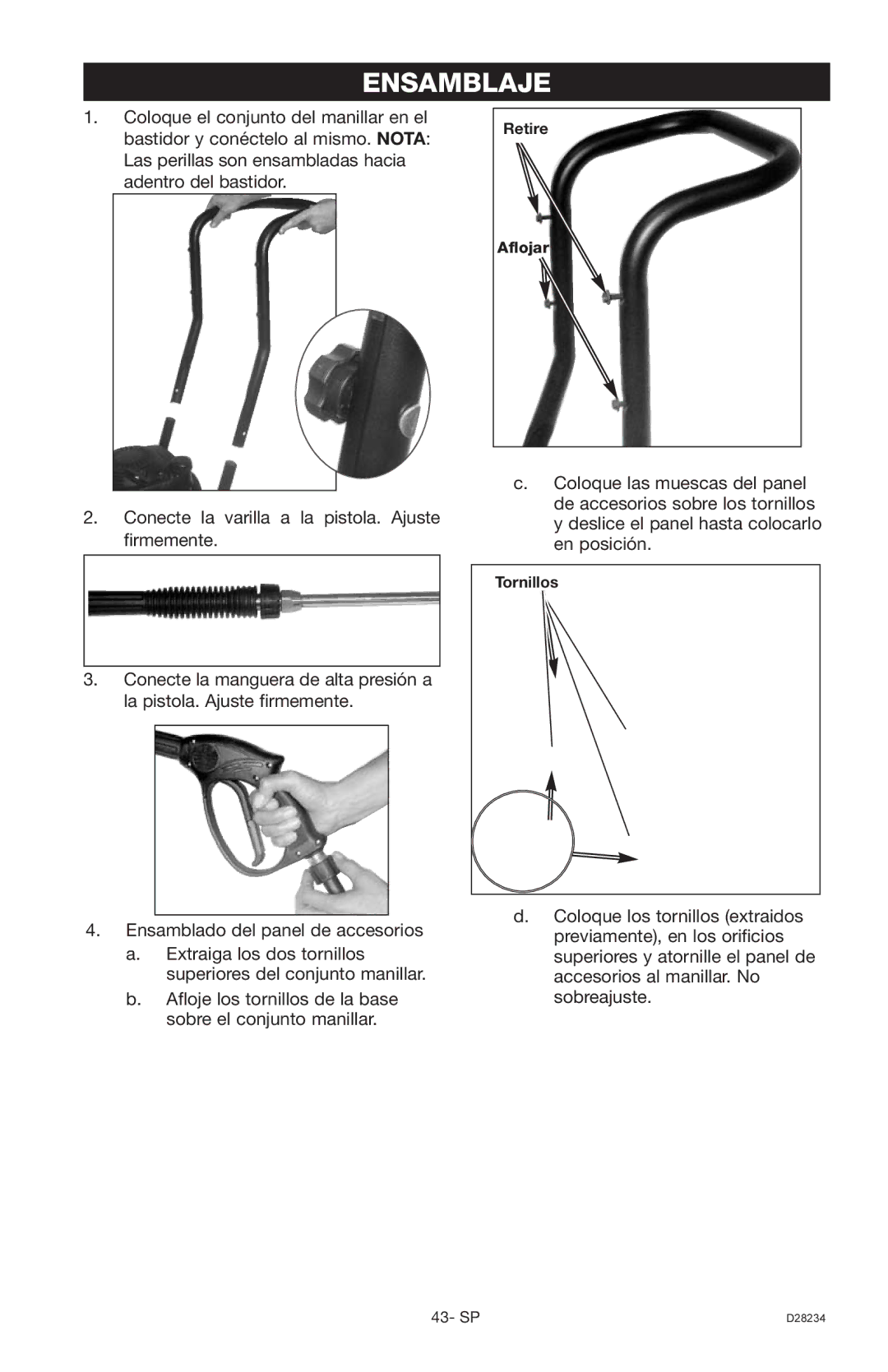 Craftsman 919.769062, D28234 owner manual Ensamblaje 