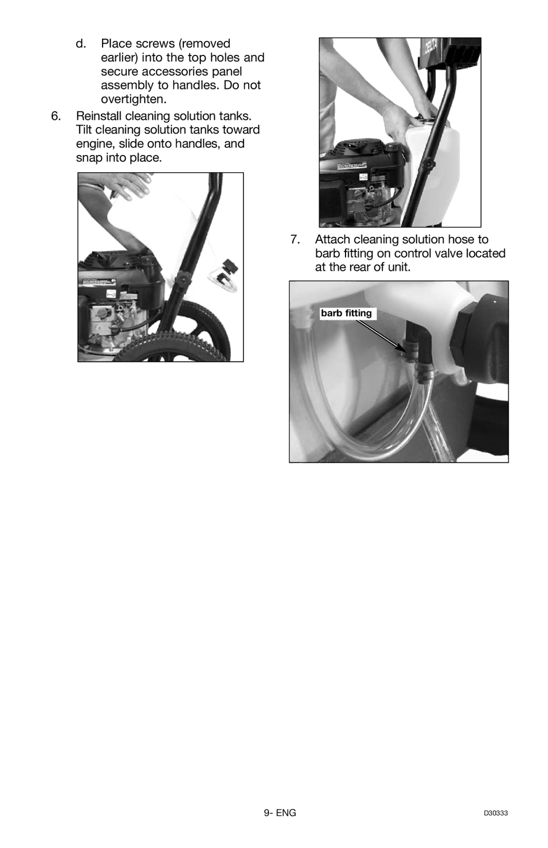 Craftsman 919.672190, D30333 owner manual Barb fitting 