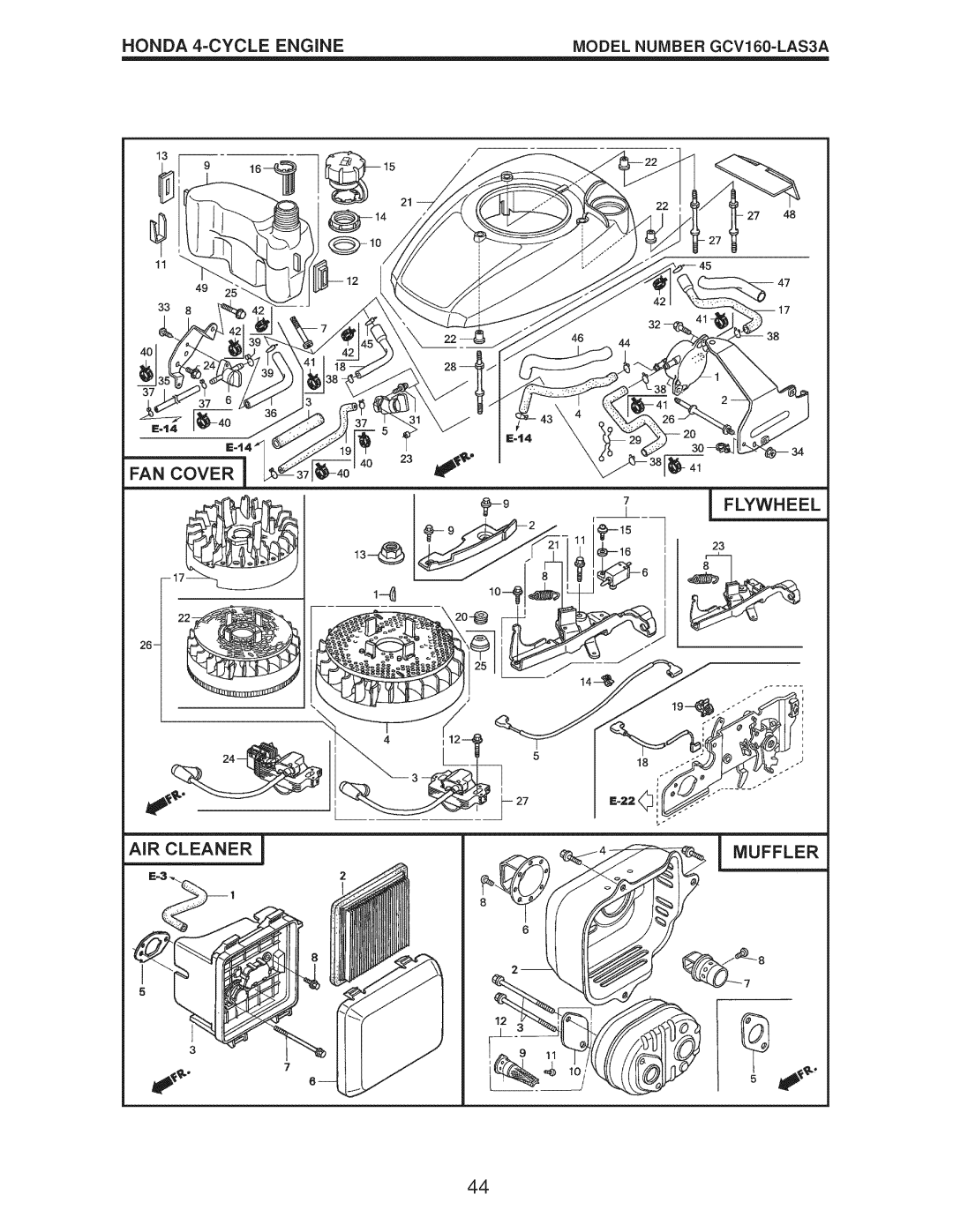 Craftsman Gcv160 manual Muffler 