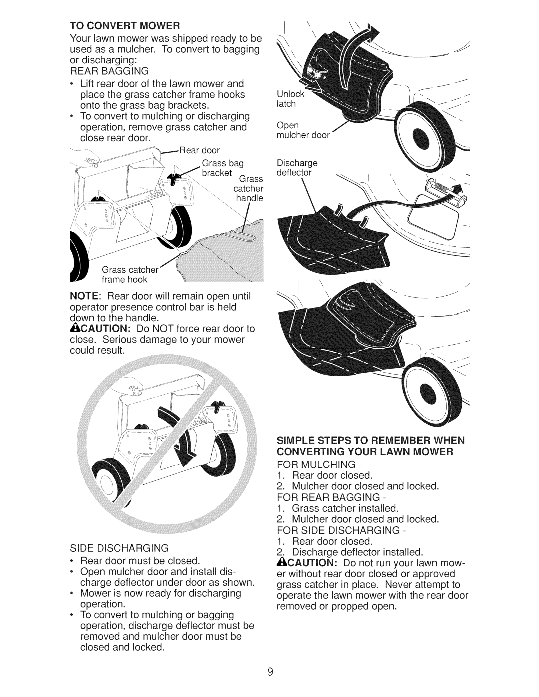 Craftsman Gcv160 manual To Convert Mower, Side Discharging, For Rear Bagging 