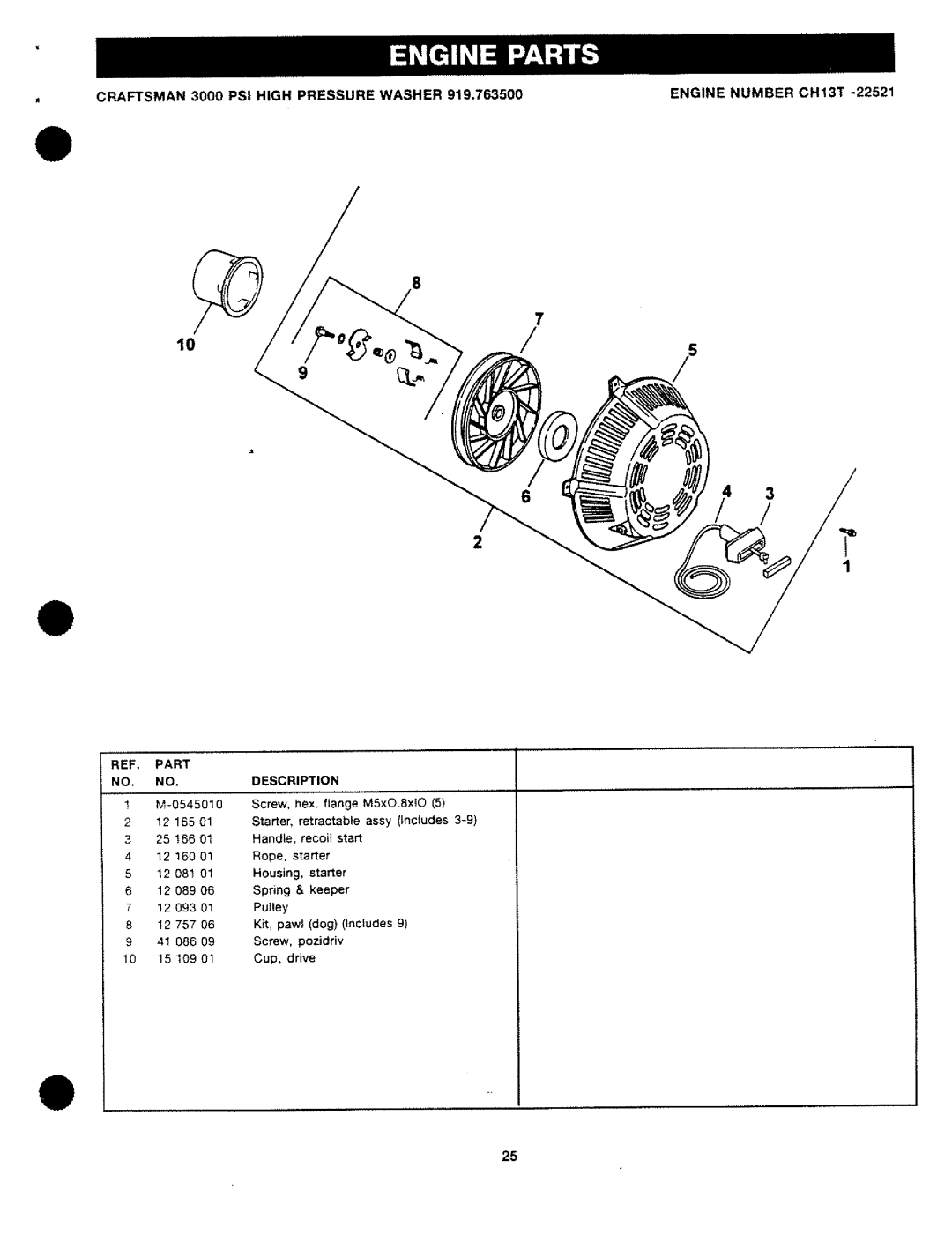 Craftsman 919.763500, MGP-743500 manual 