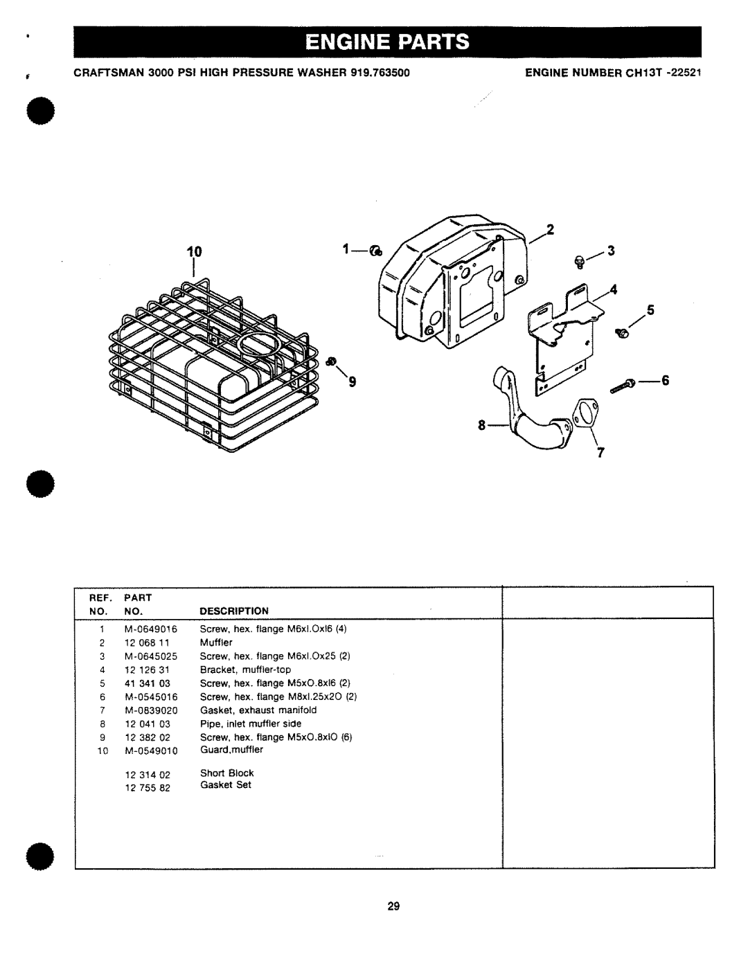 Craftsman 919.763500, MGP-743500 manual 