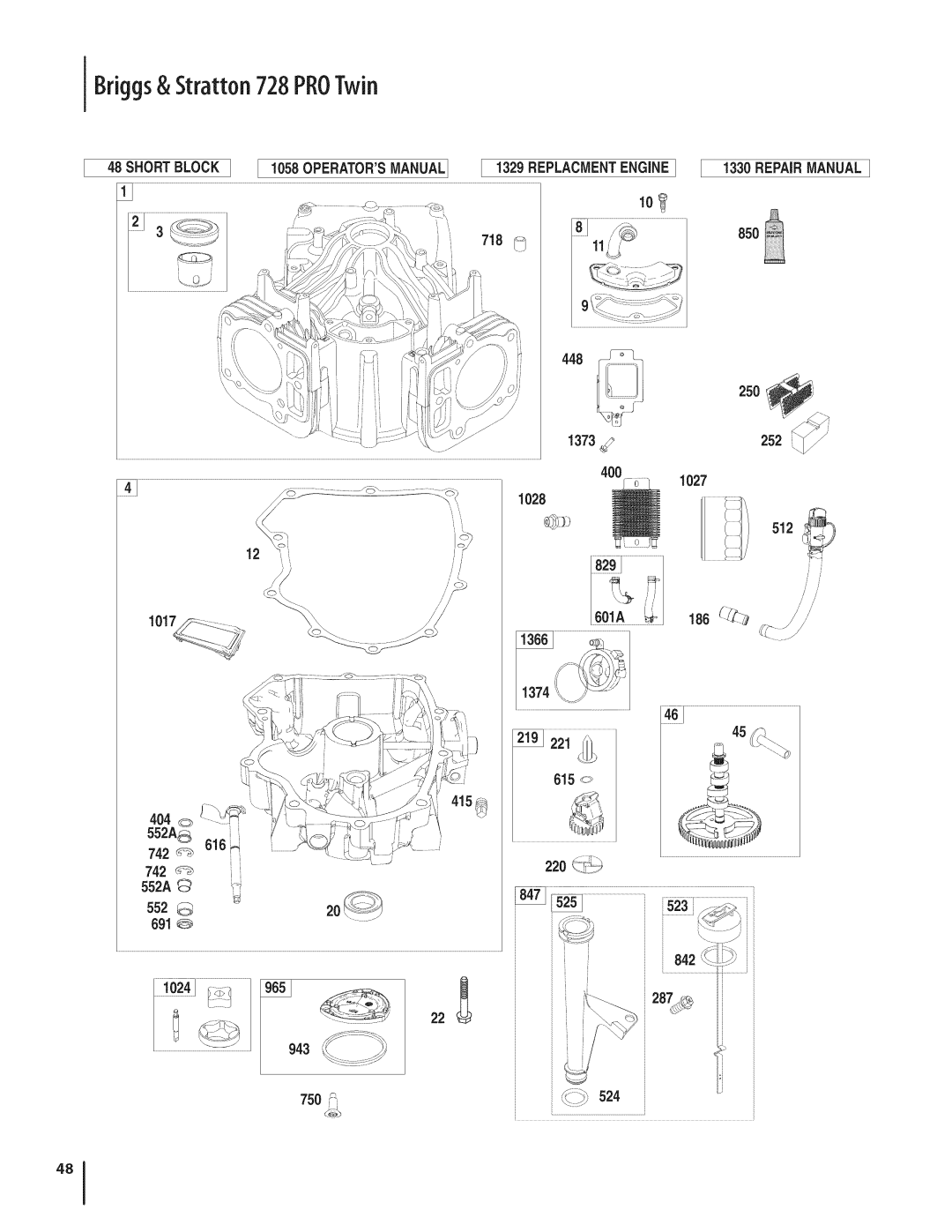 Craftsman PGT9000, 247.28984 manual 448 1028, 850 250, 1027, 750, 524 