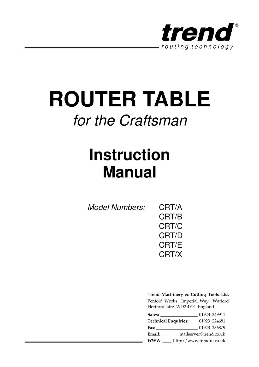 Craftsman pmn instruction manual Trend R 