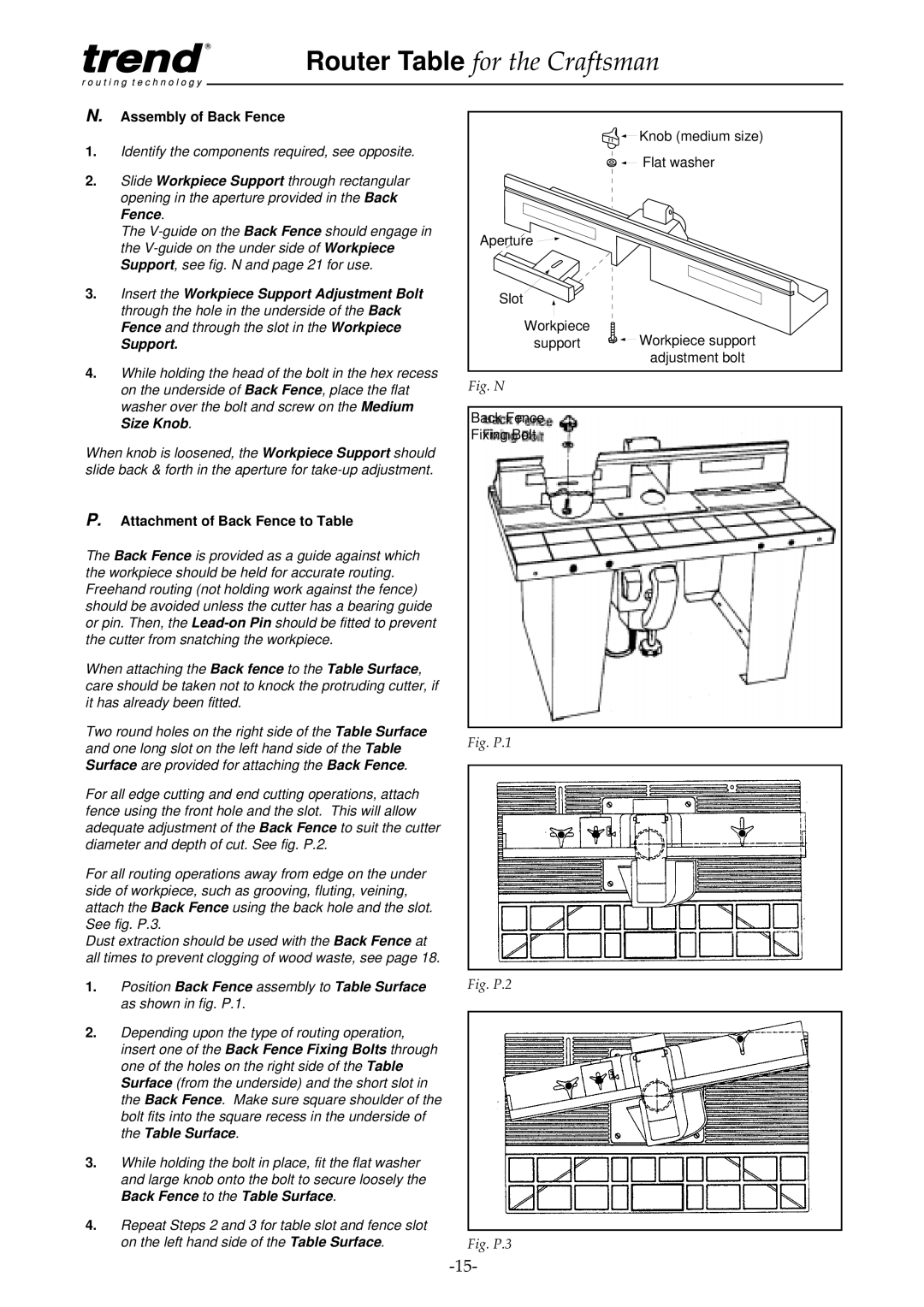 Craftsman pmn instruction manual Assembly of Back Fence, Attachment of Back Fence to Table 