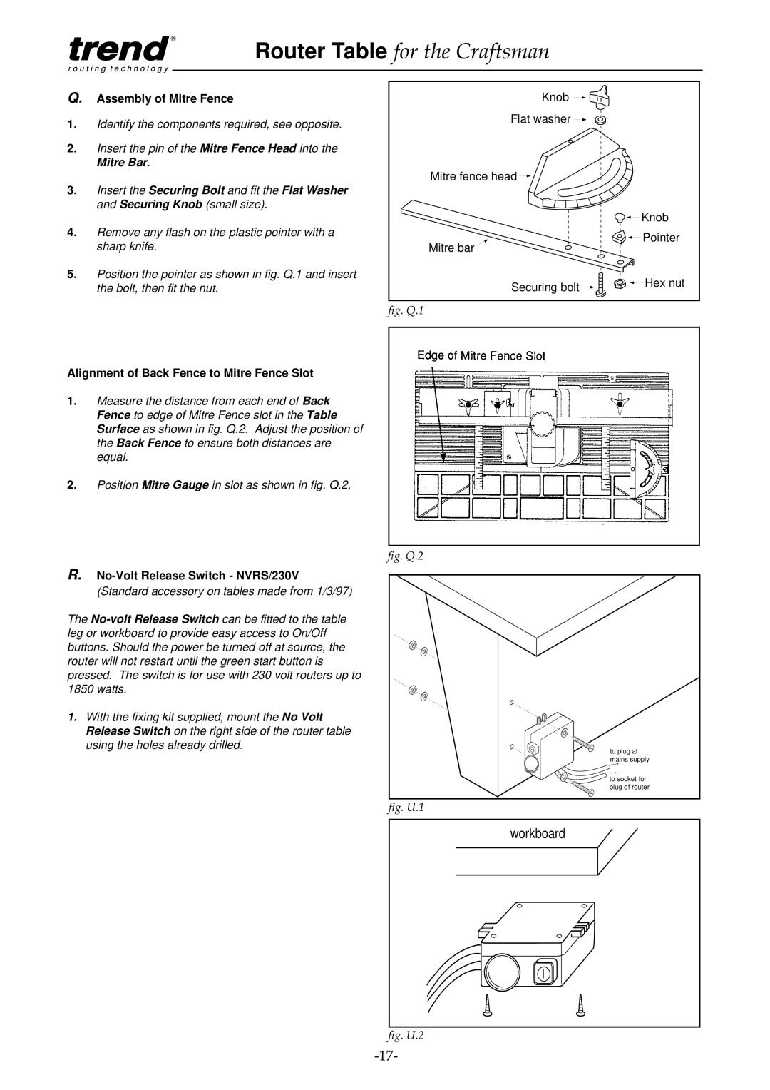 Craftsman pmn instruction manual Assembly of Mitre Fence, Alignment of Back Fence to Mitre Fence Slot 