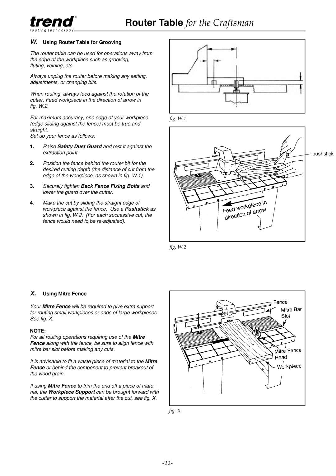 Craftsman pmn instruction manual Using Router Table for Grooving, Using Mitre Fence 