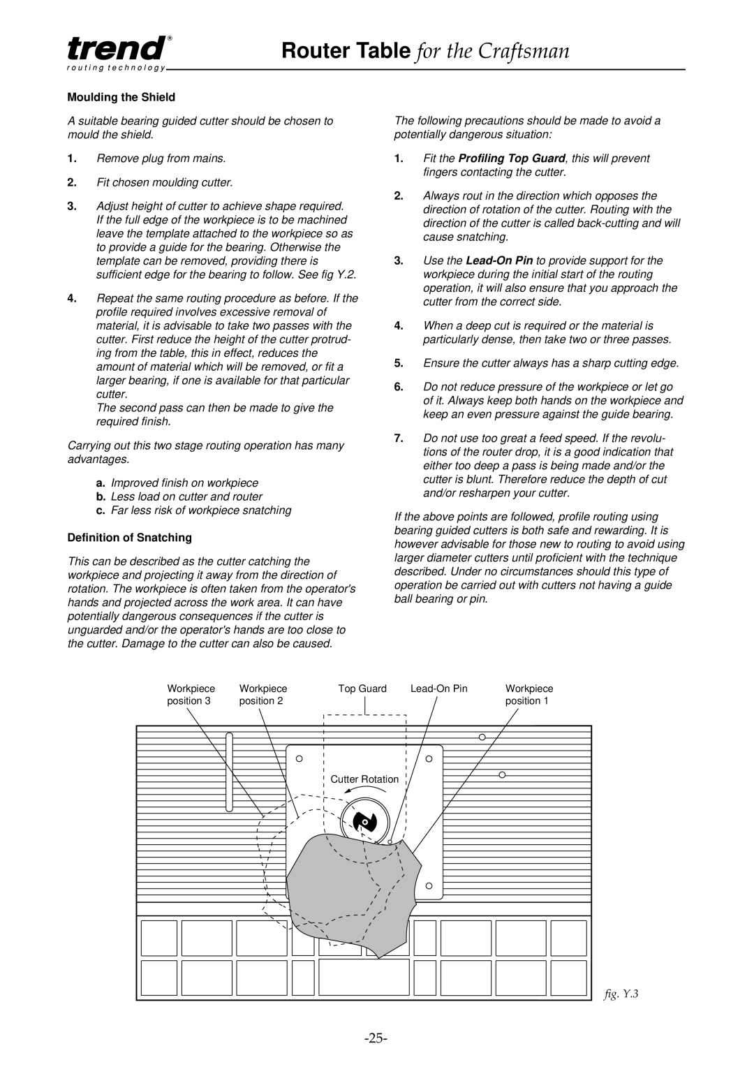 Craftsman pmn instruction manual Moulding the Shield, Definition of Snatching 