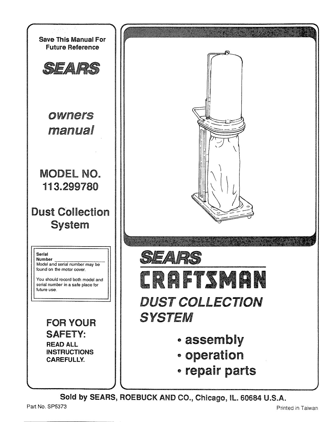 Craftsman SP5373 manual Ys Tem 