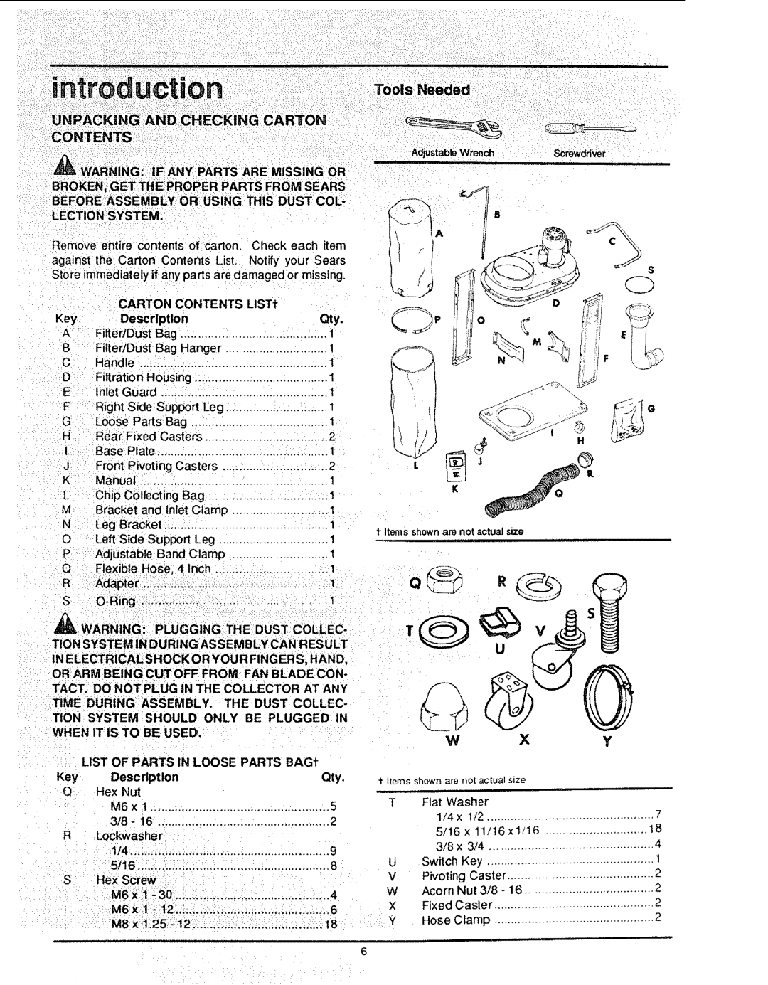 Craftsman SP5373 manual Tools Needed, Carton Contents 