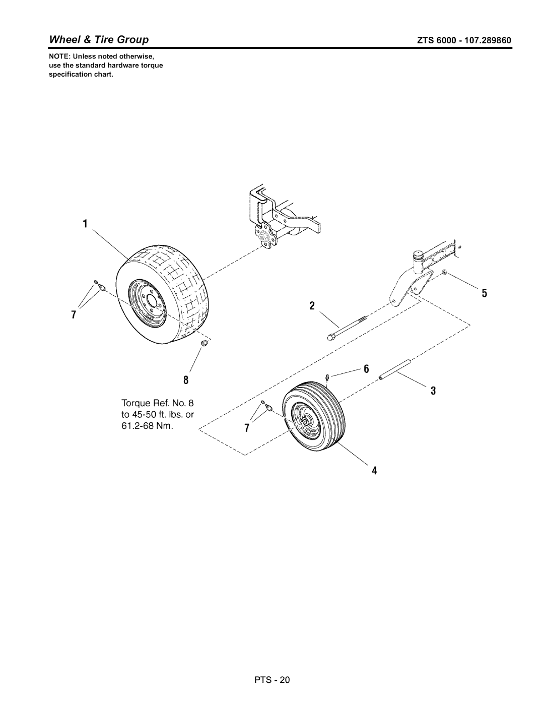 Craftsman ZTS 6000, 107.289860 manual Tl/k, Wheel & Tire Group 