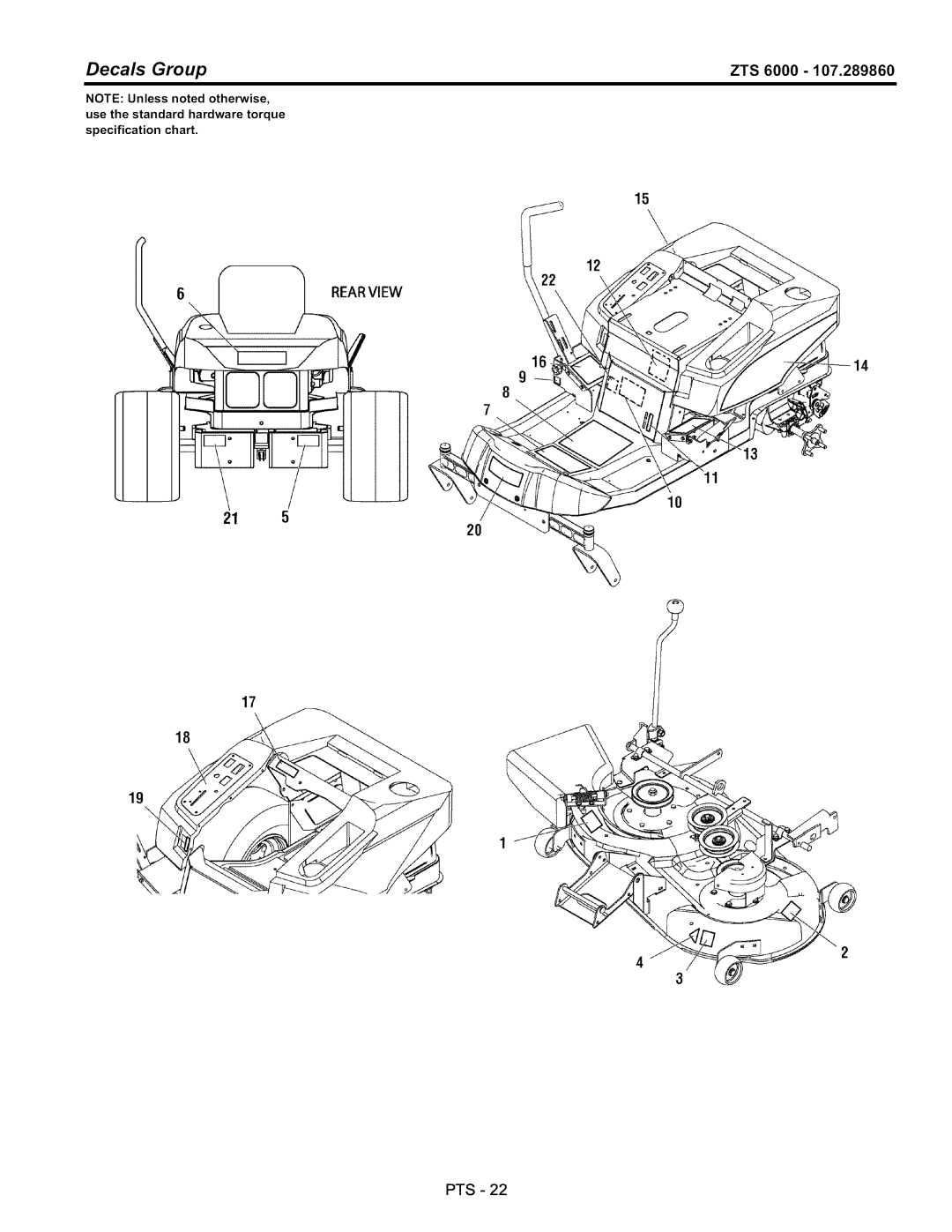 Craftsman 107.289860, ZTS 6000 manual Decals Group 