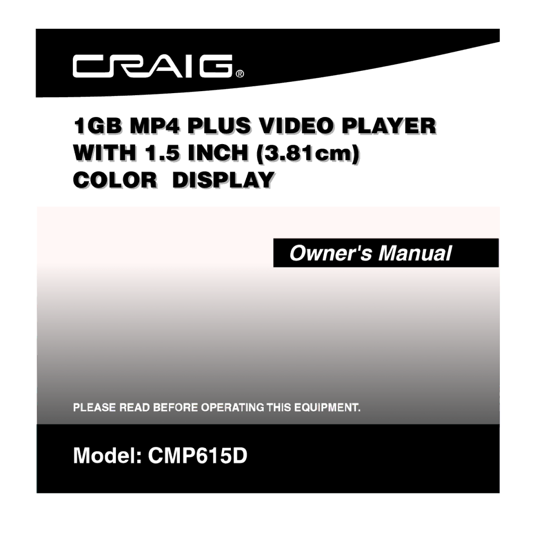 Craig CMP615D manual 