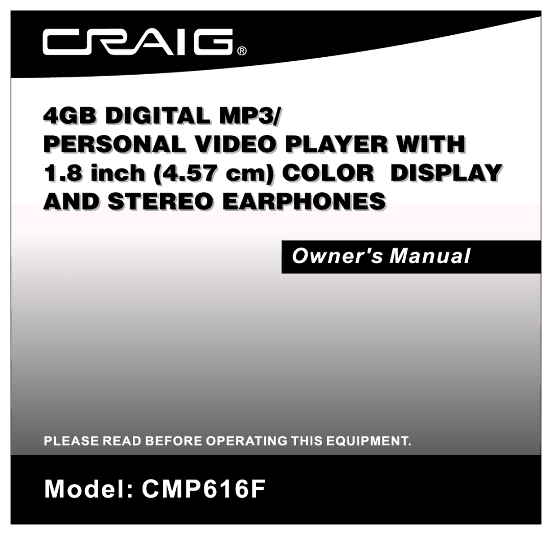 Craig CMP616F manual 