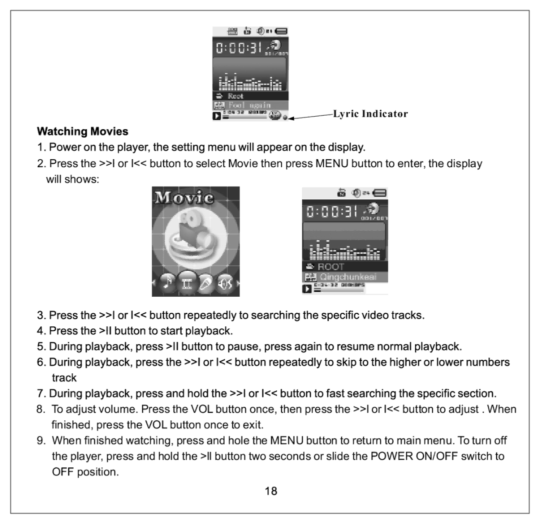 Craig CMP616F manual Lyric Indicator 