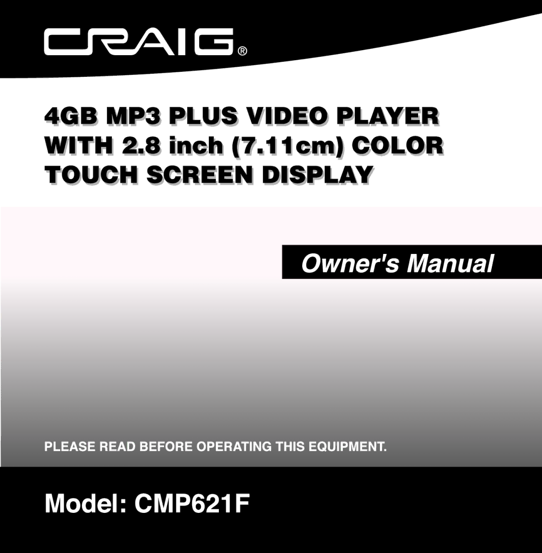 Craig CMP621F manual 