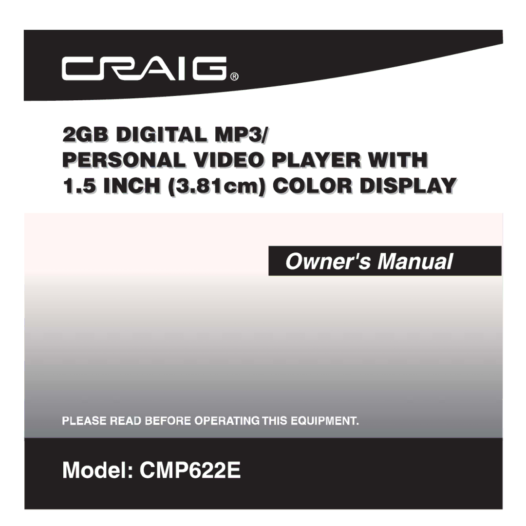 Craig CMP622E manual 