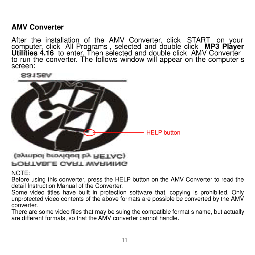 Craig CMP622E manual AMV Converter 