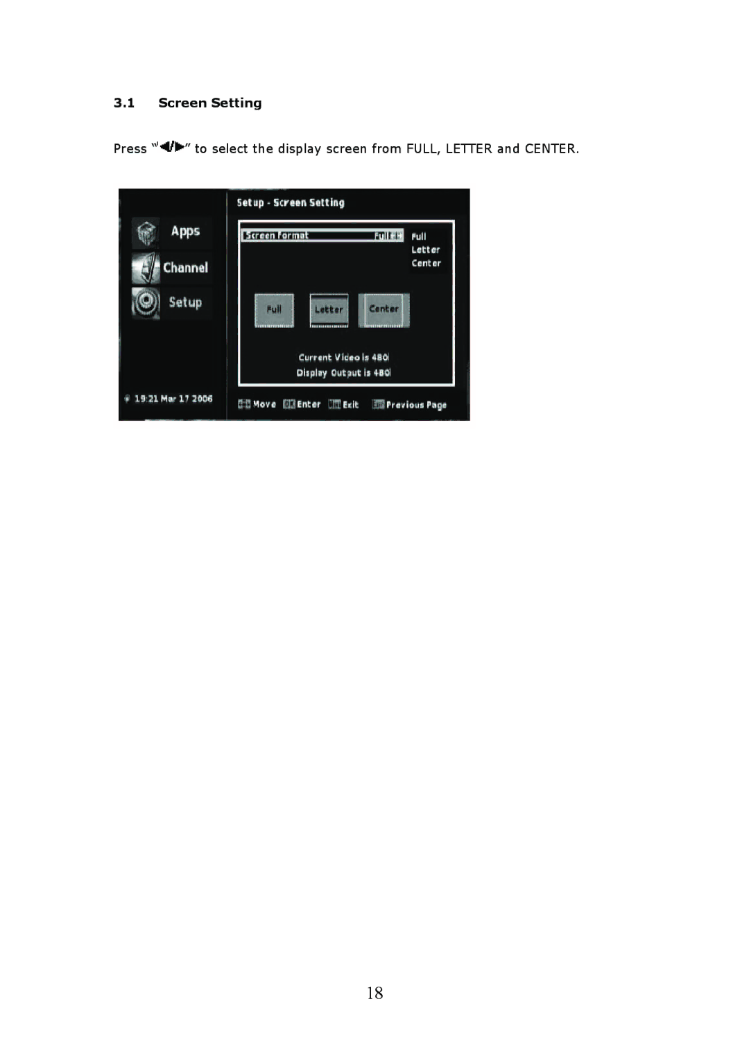 Craig CVD508 manual Screen Setting 