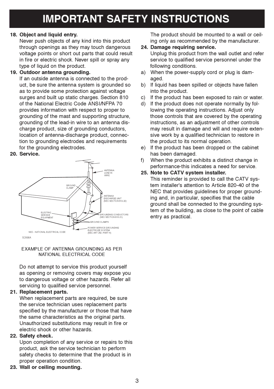 Craig CVD508 manual Wall or ceiling mounting 