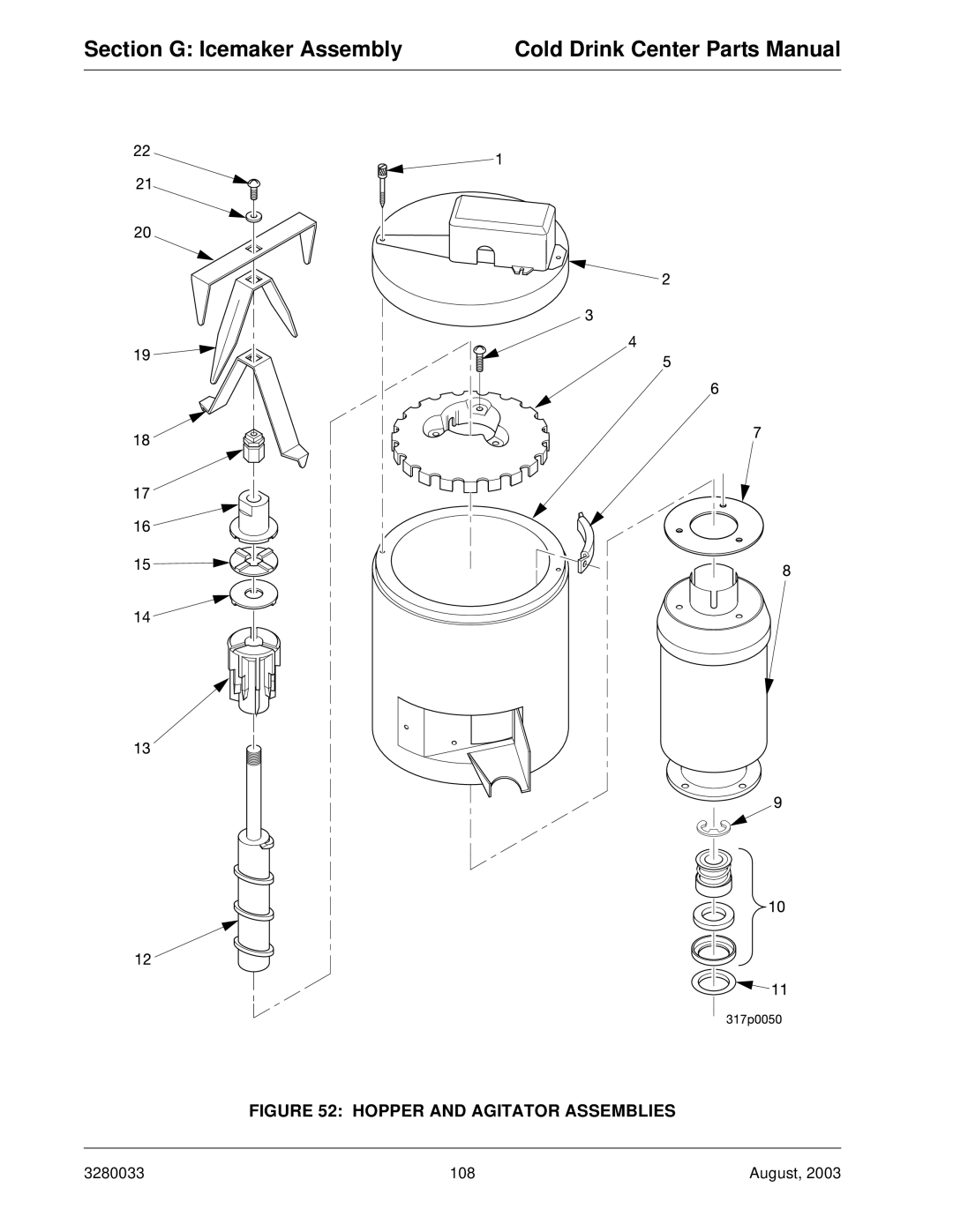 Crane Merchandising Systems 328, 327 manual Hopper and Agitator Assemblies 